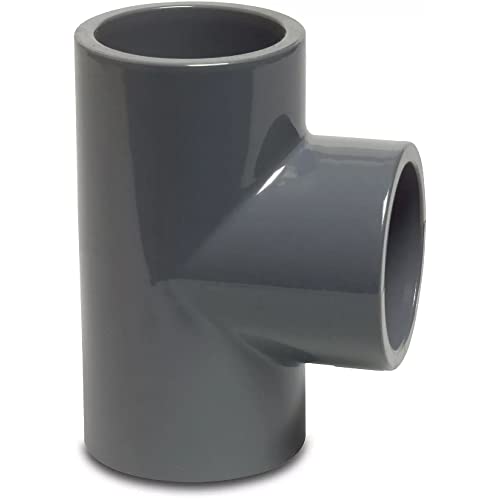 STEMAX-Wassertechnik: PVC-Klebefittings, T-Stück 90°, klebemuffe x klebemuffe x klebemuffe, Größe: 40mm x 40mm x 40mm von STEMAX-Wassertechnik