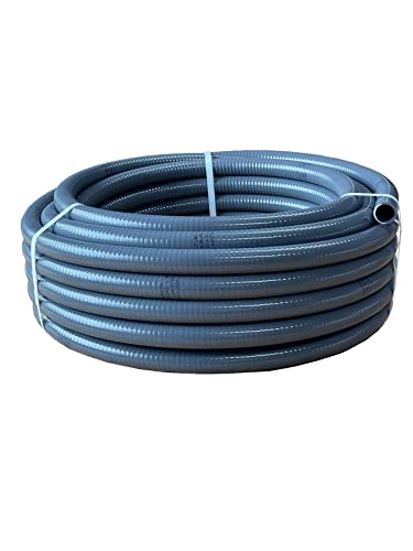 STEMAX-Wassertechnik: PVC Klebeschlauch 50mm im 6m oder 12m Bund, Poolflex, Grau, Größen Name: 6m von STEMAX-Wassertechnik