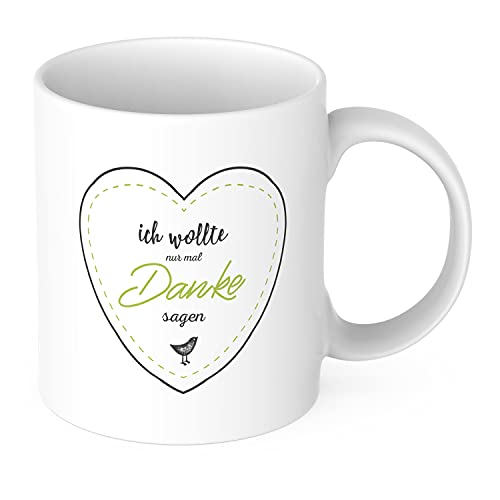 STEMPEL-FABRIK Keramiktasse mit Aufdruck - Ich wollte nur mal Danke sagen - Kaffeetasse mit Spruch - Dankeschön - Muttertagsgeschenk - Vatertagsgeschenk - Geburtstagsgeschenk - Geschenkidee - Becher von STEMPEL-FABRIK
