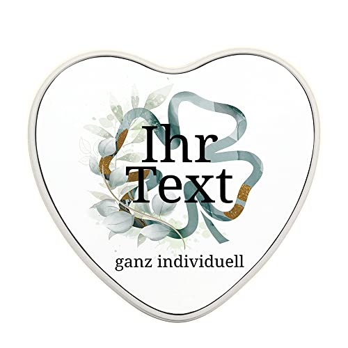 STEMPEL-FABRIK – personalisierbare Herzdose mit Name oder Wunschtext – Aquarell Motiv mit grünem Kleeblatt – bedruckte Geschenkdose in Herzform – ideale Keksdose und Metalldose STEMPEL-FABRIK – personalisierbare Herzdose mit Name oder Wunschtext – Aquarell Motiv mit grünem Kleeblatt – bedruckte Geschenkdose in Herzform – ideale Keksdose und Metalldose von STEMPEL-FABRIK