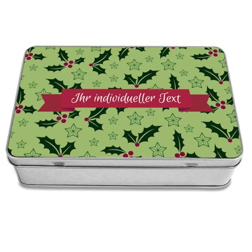 STEMPEL-FABRIK Geschenkdose Eckig mit Aufdruck - Design Mistelzweig - Keksdose - Plätzchendose - Metalldose - Geschenkidee für Weihnachten - Geschenkbox STEMPEL-FABRIK Geschenkdose Eckig mit Aufdruck - Design Mistelzweig - Keksdose - Plätzchendose - Metalldose - Geschenkidee für Weihnachten - Geschenkbox von STEMPEL-FABRIK