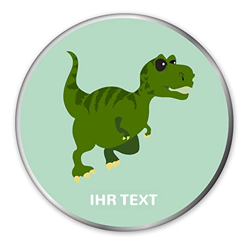 stempel-fabrik Geschenkdose Rund mit Aufdruck - Motiv Dinosaurier - Personalisiertes Geschenk - Keksdose Grün - Metalldose - Geschenkidee - Plätzchendose - Geschenkbox - Aufbewahrungsbox Dino von STEMPEL-FABRIK