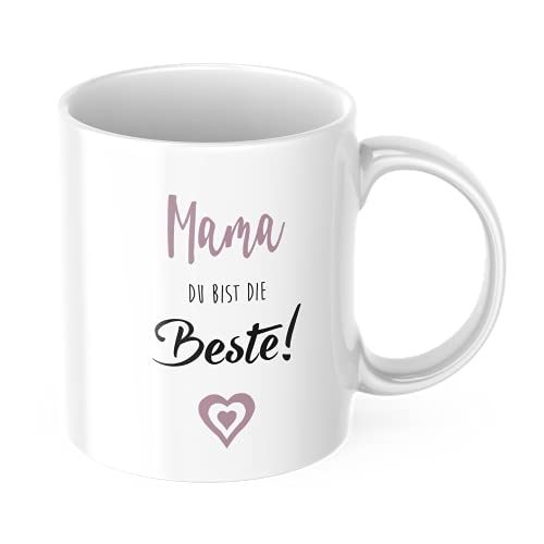 Keramiktasse Rosa mit Aufdruck - Mama, du bist die Beste! - Kaffeetasse mit Spruch - Bedruckte Tasse - Teetasse - Kaffeebecher - Tasse Muttertag - Geschenkidee - Muttertagsgeschenk Keramiktasse Rosa mit Aufdruck - Mama, du bist die Beste! - Kaffeetasse mit Spruch - Bedruckte Tasse - Teetasse - Kaffeebecher - Tasse Muttertag - Geschenkidee - Muttertagsgeschenk von STEMPEL-FABRIK