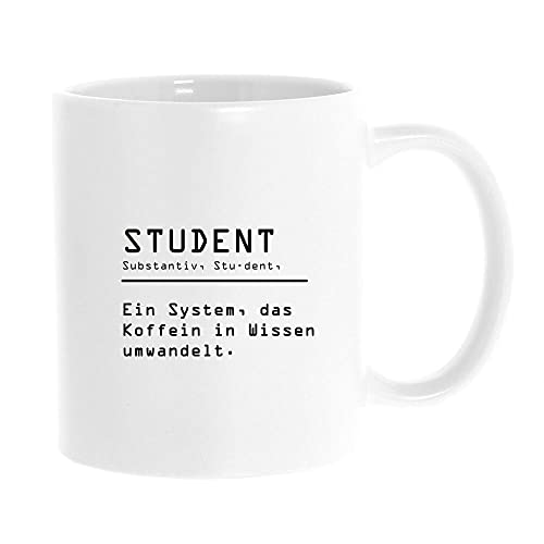 STEMPEL-FABRIK Keramiktasse mit Aufdruck - Definition Student - Kaffeetasse - Kaffeebecher - Bedruckte Tasse - Geschenkidee für Studenten - Teetasse - Tasse mit Spruch - Uni Becher - Lustig - Witzig von STEMPEL-FABRIK