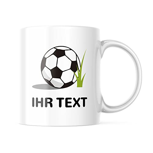 STEMPEL-FABRIK – personalisierte Tasse mit Namen – Teetasse mit Wunschtext individuell gestalten – perfekte Geschenkidee für Kinder & Freunde – Keramiktasse beidseitig bedruckt (330 ml | Fußball) von STEMPEL-FABRIK