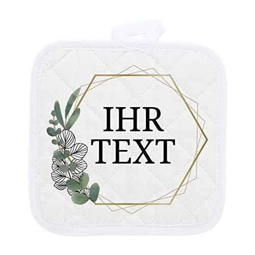 stempel-fabrik – personalisierbare Topflappen mit Wunschtext – Motiv Eukalyptus – 2er Set – Ideal geeignet zum Backen und Kochen – perfekte Geschenkidee zum Umzug, Geburtstag & für Köche stempel-fabrik – personalisierbare Topflappen mit Wunschtext – Motiv Eukalyptus – 2er Set – Ideal geeignet zum Backen und Kochen – perfekte Geschenkidee zum Umzug, Geburtstag & für Köche von STEMPEL-FABRIK