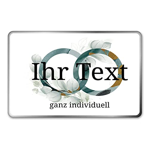 STEMPEL-FABRIK – personalisierbare eckige Dose mit Name oder Wunschtext – Aquarell Motiv mit grünen Ringen – bedruckte Geschenkdose – ideale Keksdose, Metalldose, Plätzchendose von STEMPEL-FABRIK