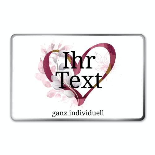 STEMPEL-FABRIK – personalisierbare eckige Dose mit Name oder Wunschtext – Aquarell Motiv mit rotem Herz – bedruckte Geschenkdose – ideale Keksdose, Metalldose, Plätzchendose von STEMPEL-FABRIK