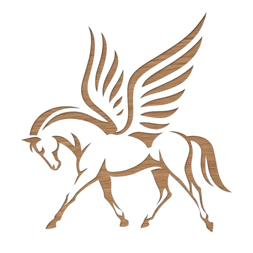 Pegasus Geflügeltes Pferd Schablone - Wiederverwendbare 5,5 x 5,5 Zoll Kunststoff Mythische Kreatur Design zum Malen Holz Scrapbooking DIY Handwerk von STENCILAIR