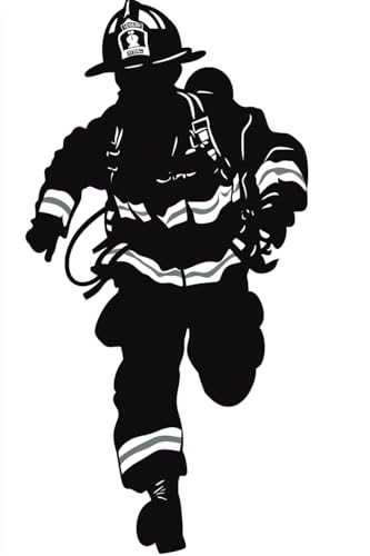 Wiederverwendbare Schablone zum Malen, Motiv: Feuerwehrmann Laufen, 21,6 x 27,9 cm, perfekt für Bastelarbeiten, Heimdekoration und individuelle Projekte von STENCILAIR