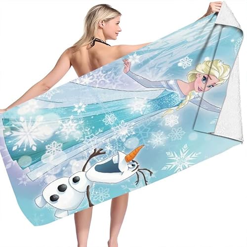 Frozen Strandtuch, Prinzessin Microfaser Badehandtuch, Camping Handtücher für Mädchen Kinder Schnell Trocknend Badetuch Saugfähig Superweich Stranddecke Pool Reisen Schwimmen Duschtuch 70 x 150 cm von STENUA