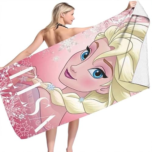 STENUA Frozen Prinzessin Badetuch, Eiskönigin ELSA Strandtuch Badetuch Prinzessin Mädchen Strandtuch Schwimmen Duschtuch Handtuch Badelaken Saunatuch 70 x 150 cm (Superfeine Faser) von STENUA