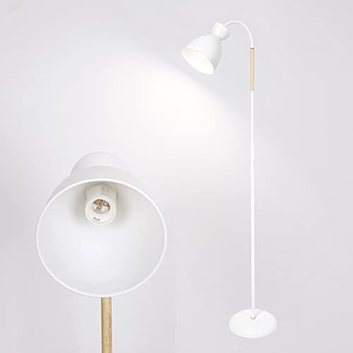 Anten Schwenkbare Stehlampe Weiß | E27 Fassung MAX 60W | Höhe 159CM | Retro Metall-Stehleuchte | 1 Flammig | Standleuchte Für Wohnzimmer, Schlafzimmer und Arbeitszimmer | ohne Leuchtmittel von STEO