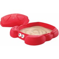 Crabbie Sandkasten mit Deckel und Sitzbank Plastik Sand Kasten mit Abdeckung für Kinder in Form einer Krabbe - Rot - Step2 von Step2