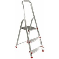 Inländische Aluminium scaletta - Alu Promo Step von 3 auf 7 Schritte steigt - 3 Gradini - h. da terra/piattaforma 54.5 cm von STEP UP