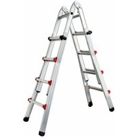 Teleskopische Aluminium -teleskopische Skala mit erweiterter Basis und erweiterbarer Abschnitte maxe teleskopische Feder - 4+5 gradini von STEP UP