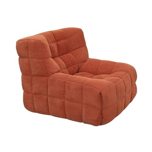 STEPHM Chaiselongue-Sessel for den Innenbereich, bequemes Cord-Sofa mit tiefer Sitzfläche, gepolstert, for Wohnzimmer, Schlafzimmer, Wohnung, Keine Montage erforderlich(Orange) von STEPHM