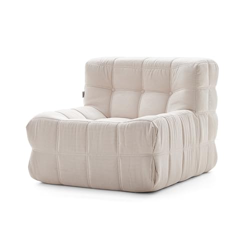 STEPHM Chaiselongue-Sessel for den Innenbereich, bequemes Cord-Sofa mit tiefer Sitzfläche, gepolstert, for Wohnzimmer, Schlafzimmer, Wohnung, Keine Montage erforderlich(White) von STEPHM