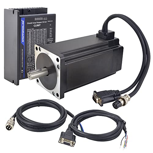 STEPPERONLINE 1 Achse Closed Loop Schrittmotor Kit 12 Nm 1000PPR Nema 34 Stepper Motor & Schrittmotor Treiber CL86T-V41 0~8,2A 24~80VDC für CNC Graviermaschine von STEPPERONLINE
