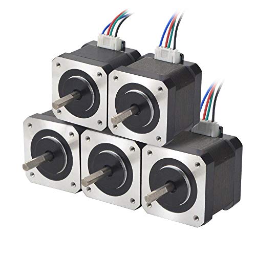 STEPPERONLINE 5PCS Nema 17 Schrittmotor 45Ncm 1.5A 12V 39mm 4-Draht 1.8 Deg Stepper Motor mit 1M Draht für 3D Drucker von STEPPERONLINE