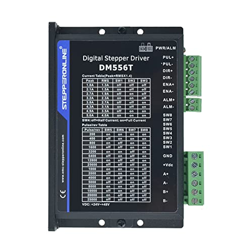 STEPPERONLINE DM556T Digitaler Schrittmotor Treiber 1.8-5.6A 20-50VDC Stepper Motor Driver Für Nema 23, 24 Stepping Motor CNC von STEPPERONLINE