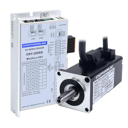 STEPPERONLINE DSY-Serie 100W RS485 DC-Servomotor 24–70VDC 0,318Nm 3000rpm 17-Bit-Inkrementalgeber IP65 von STEPPERONLINE