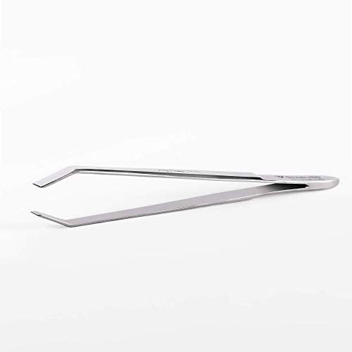 STERLING Professionelle Augenbrauen Edelstahl Pinzette | Präzision und Komfort bei Regulierung der Augenbrauen | Schräg, silber und glänzend | Klingenlänge 4 mm | ST-12138-CVD von STERLING