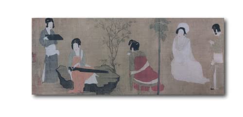 STERN ORCHIDEE Leinwandbild auf Holzrahmen,Damen der Tang Dynastie,antike asiatische Kunst,Leinwanddruck Kunstdruck,für Büro Haus Wohnung,100cm*50cm von STERN ORCHIDEE