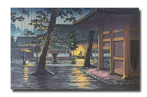 STERN ORCHIDEE Sengaku-ji Tempel von Tsuchiya Koitsu 1870-1949,Leinwandbild Leinwanddruck Kunstdruck auf Holz Keilrahmen,60cm*40cm von STERN ORCHIDEE