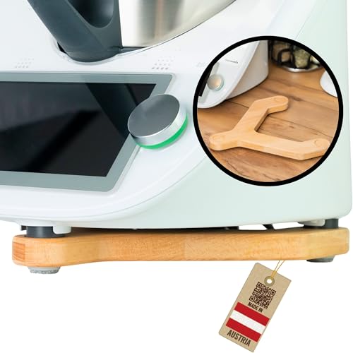 STERNEKOCH® Gleitbrett Thermomix TM6 und TM5 - MADE IN ÖSTERREICH - Thermomix Gleitbrett aus Massivholz Buche - Echtes Gleiten dank Filzgleitern - Minimalistisches Design von STERNEKOCH