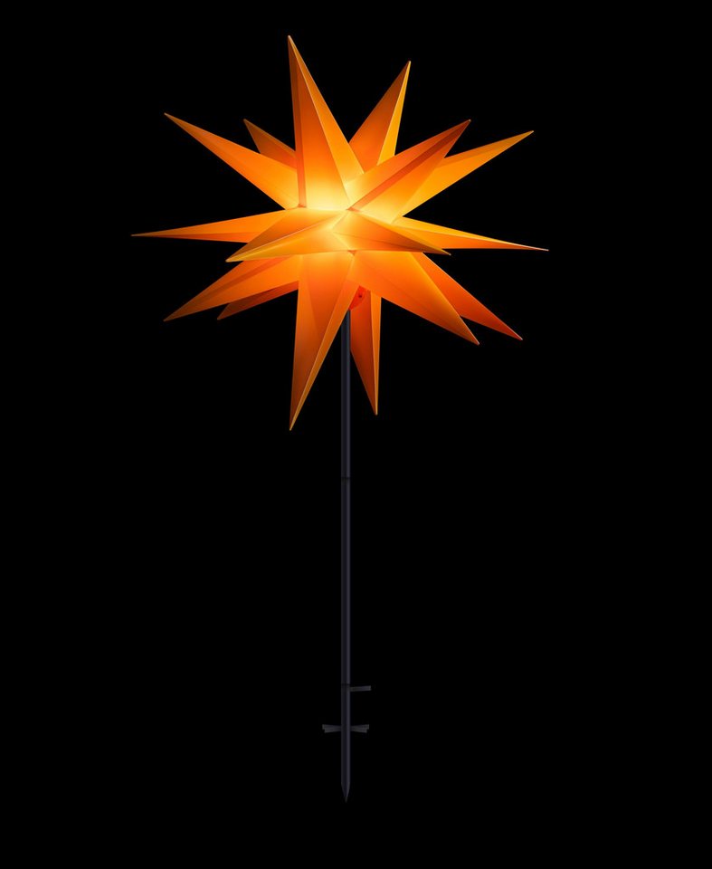 STERNTALER Dekostern DT5970, Dekostern Weihnachtsstern Kunststoff 18-Zacker Faltstern mit Stä von STERNTALER