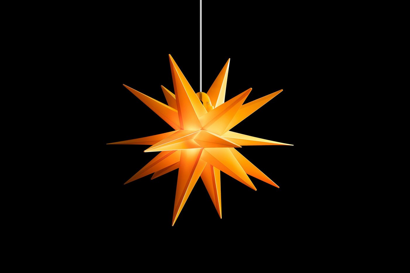 STERNTALER Dekostern DT6945-defekt, Dekostern Weihnachtsstern Kunststoff 18-Zacker Faltstern Gelb von STERNTALER