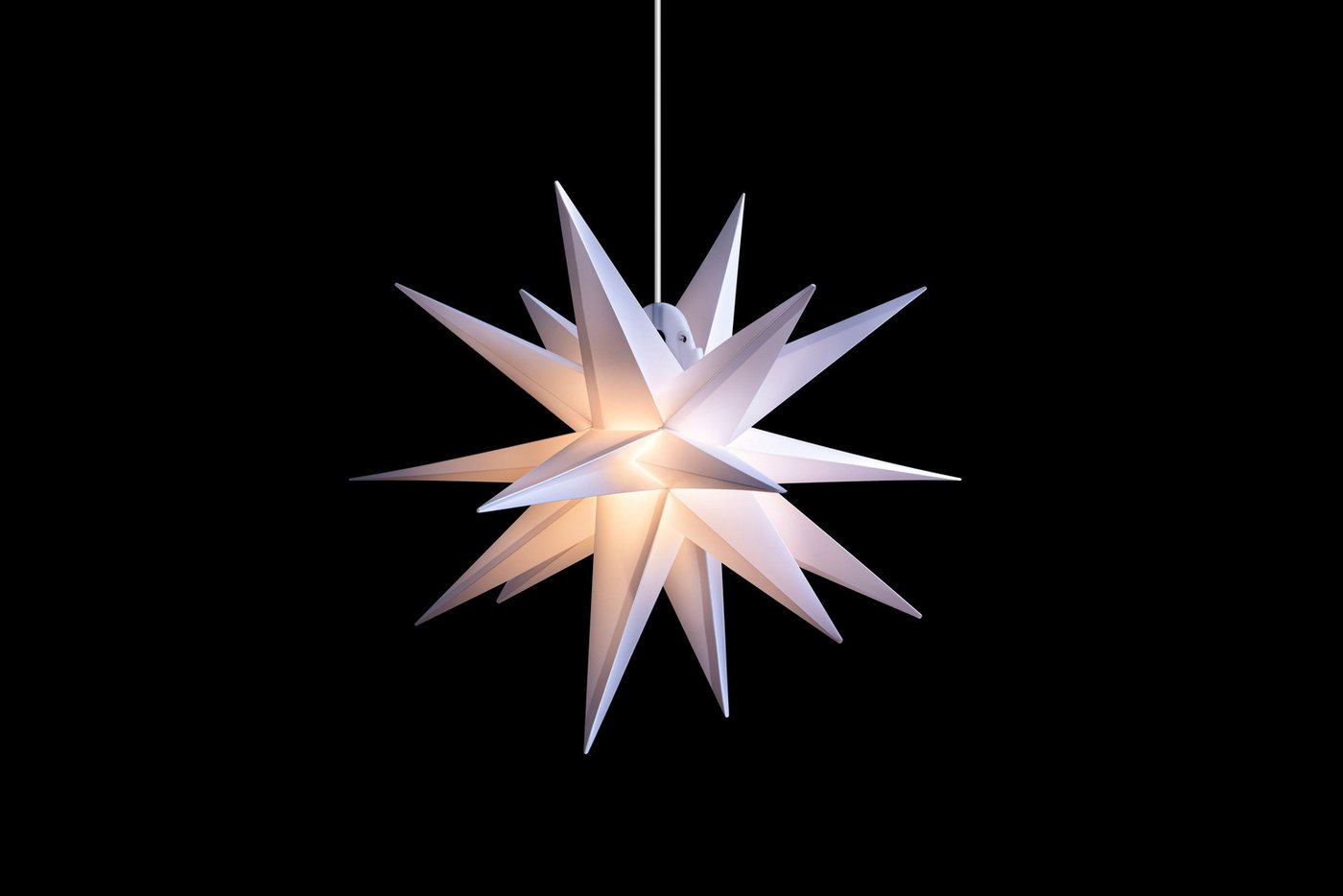 STERNTALER Dekostern DT6947, Dekostern Weihnachtsstern Kunststoff 18-Zacker Faltstern Weiß von STERNTALER