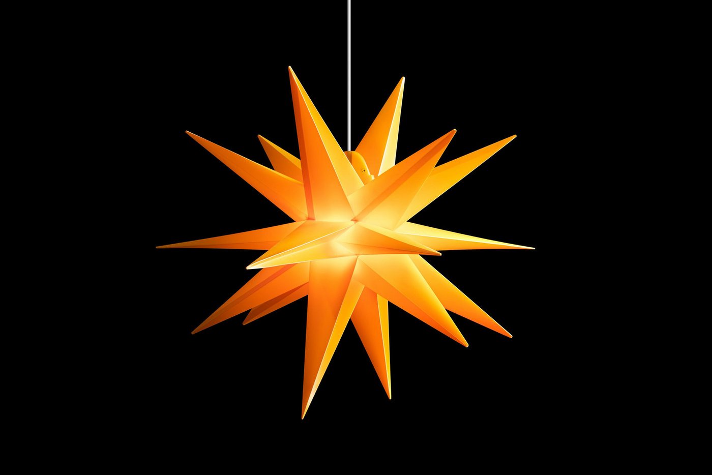 STERNTALER Dekostern DT6950-defekt, Dekostern Weihnachtsstern Kunststoff 18-Zacker Faltstern Gelb von STERNTALER