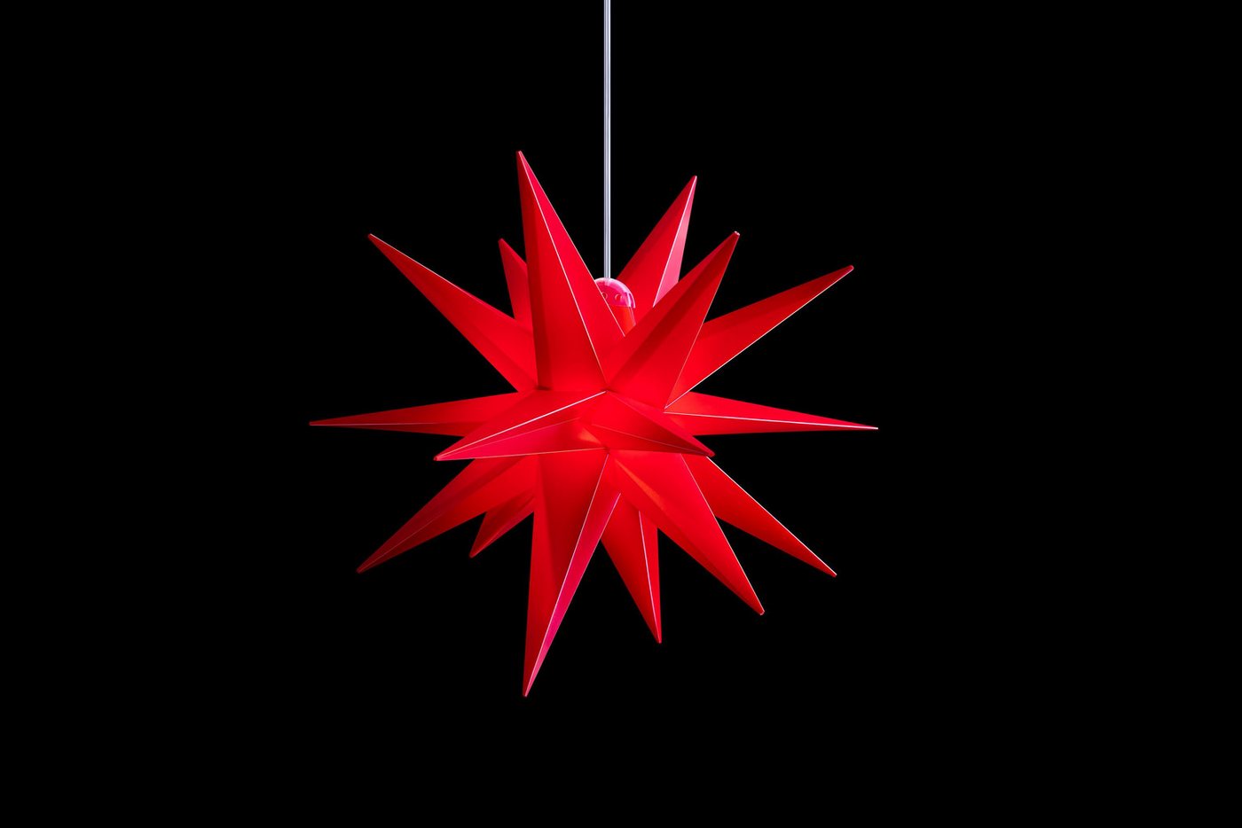 STERNTALER Dekostern DT7521, Dekostern Weihnachtsstern Kunststoff 18-Zacker Faltstern Rot 2 von STERNTALER