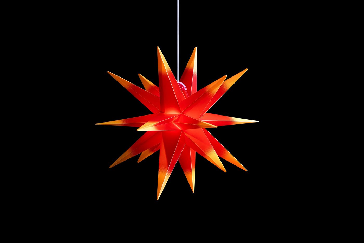 STERNTALER Dekostern DT7523, Dekostern Weihnachtsstern Kunststoff 18-Zacker Faltstern Rot/Gel von STERNTALER