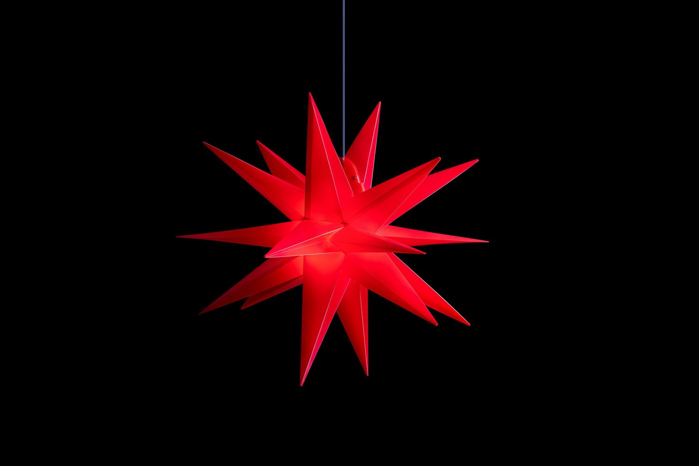 STERNTALER Dekostern DT7946-defekt, Dekostern Weihnachtsstern 18-Zacker Faltstern Kunststoff Rot von STERNTALER