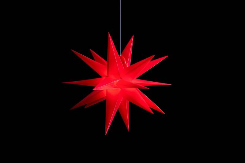 STERNTALER Dekostern DT7946-defekt, Dekostern Weihnachtsstern 18-Zacker Faltstern Kunststoff Rot von STERNTALER