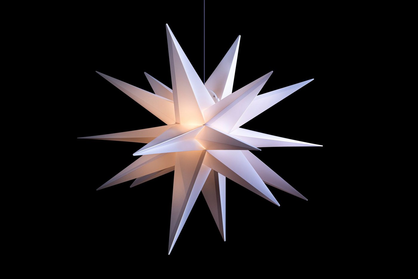 STERNTALER Dekostern DT7962, Dekostern Weihnachtsstern 18-Zacker Faltstern Kunststoff Wei von STERNTALER