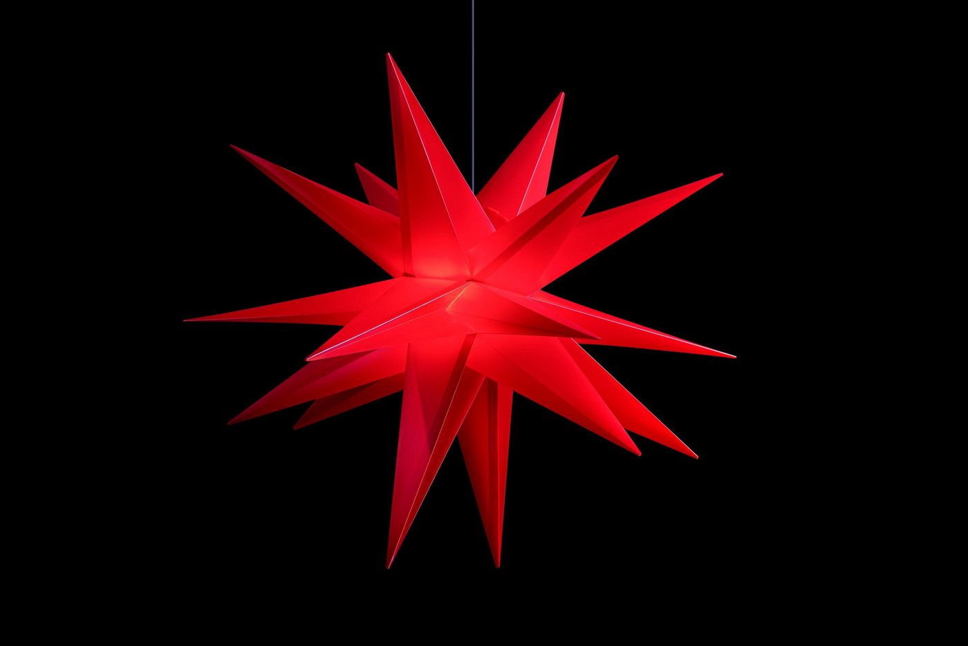 STERNTALER Dekostern DT7971, Dekostern Weihnachtsstern 18-Zacker Faltstern Kunststoff Rot von STERNTALER