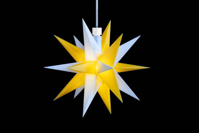 STERNTALER Dekostern Ministern zweifarbig FB, Dekostern Weihnachtsstern Mini-Stern Kunststoff 18-Zacker Weiß von STERNTALER