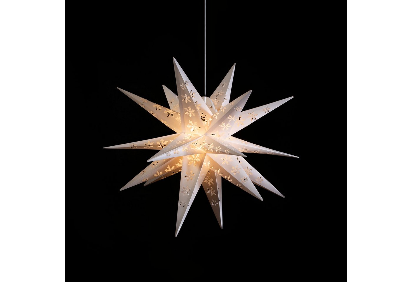 STERNTALER Dekostern Schneeflocke gestanzt, Dekostern Weihnachtsstern mit Schneeflocken Design Faltstern Wei von STERNTALER
