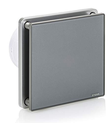 STERR Grauer Badlüfter 100 mm mit TIMER - Badezimmerventilator - Glasfront - Modernes Aussehen - BFS100T-G - 10 W STERR Grauer Badlüfter 100 mm mit TIMER - Badezimmerventilator - Glasfront - Modernes Aussehen - BFS100T-G - 10 W von STERR
