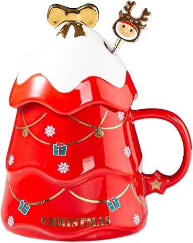 STETHI Weihnachtstasse Kaffeebecher Weihnachtsbecher Porzellan Schneemann Santa Claus Wasserbecher Kaffeetasse Keramik Weihnachtsmotive Weihnachtsdekor Geschenk & Geschenkidee (C) von STETHI