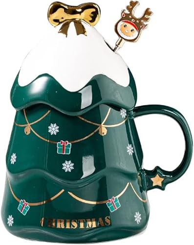 STETHI Weihnachtstasse Kaffeebecher Weihnachtsbecher Porzellan Schneemann Santa Claus Wasserbecher Kaffeetasse Keramik Weihnachtsmotive Weihnachtsdekor Geschenk & Geschenkidee (D) von STETHI