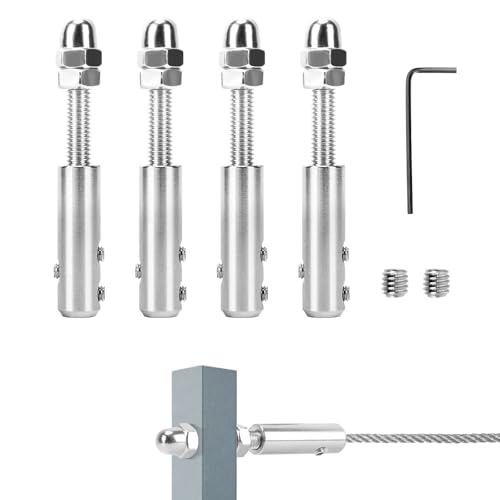 STFALI Drahtseilterminal Schraubterminal für Drahtseil 4 mm - 4 Stück - Drahtseil Spanner Seilspanner Edelstahl zur Befestigung Abspannung (4x 3mm) STFALI Drahtseilterminal Schraubterminal für Drahtseil 4 mm - 4 Stück - Drahtseil Spanner Seilspanner Edelstahl zur Befestigung Abspannung (4x 3mm) von STFALI