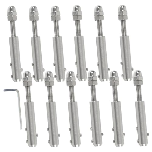 STFALI Drahtseilterminal Schraubterminal für Drahtseil 4 mm, Drahtseil Spanner Seilspanner Edelstahl zur Befestigung Abspannung (12, 4mm) von STFALI