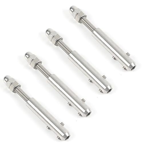 STFALI Drahtseilterminal Schraubterminal für Drahtseil 4 mm - 4 Stück - Drahtseil Spanner Seilspanner Edelstahl zur Befestigung Abspannung von STFALI