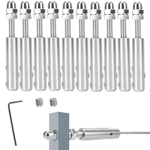 STFALI Drahtseilterminal Schraubterminal für Drahtseil 5 mm, Drahtseil Spanner Seilspanner Edelstahl zur Befestigung Abspannung (5mm) von STFALI