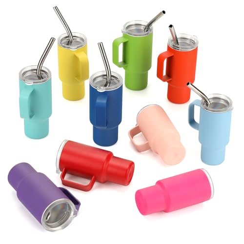 STFALI Niedliche Schnapsgläser mit Griff, 57 ml, Mini-Schnapsbecher mit Deckel und Strohhalm, Kawaii-isolierte Becher für Espresso, Kaffee, Spirituosen, niedliche Sachen, lustige Geschenke, 10 Stück STFALI Niedliche Schnapsgläser mit Griff, 57 ml, Mini-Schnapsbecher mit Deckel und Strohhalm, Kawaii-isolierte Becher für Espresso, Kaffee, Spirituosen, niedliche Sachen, lustige Geschenke, 10 Stück von STFALI